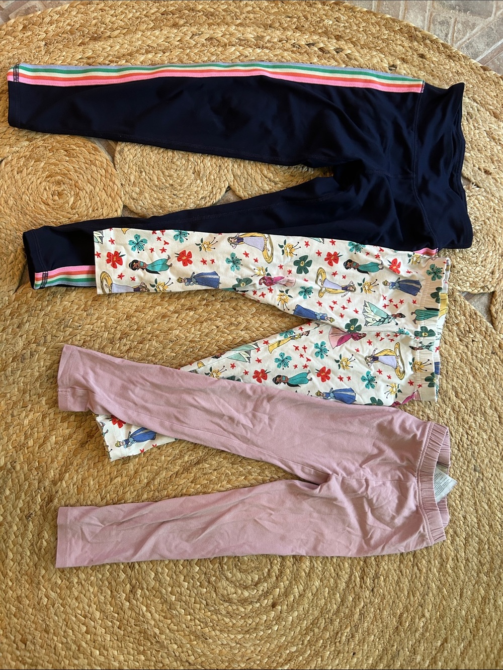 Kids 3-Pack Leggings Set - Navy, Floral White & Pink